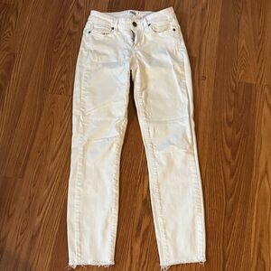 Anthropologie Paige Verdugo Crop Women's White‎ Skinny Pants Size 24 NWOT